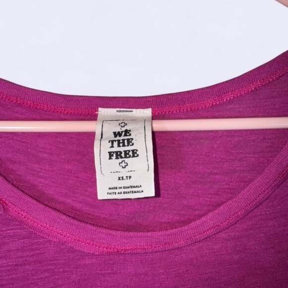 We the Free by Free people Ruffle Sleeve Tee - XS Magenta - Picture 2 of 4